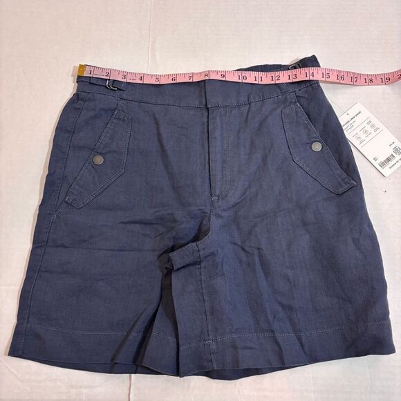 Athleta Voyager Linen Shorts NEW with tags Size 4 Granite Blue - Picture 13 of 15